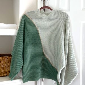 Mint Julep, ANDREE by unit Ombré Green w/Silver Lining Sweater